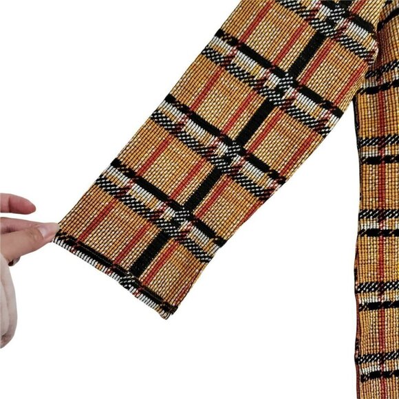 Zara Midi Dress Small Yellow Plaid Harvest 3/4 Sleeves Bloggers Favorite Boho - Picture 4 of 11